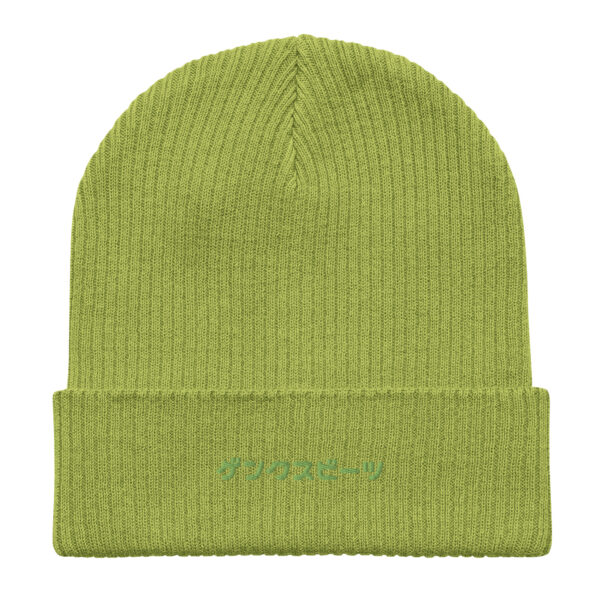organic ribbed beanie leaf green front 65993adf292d9
